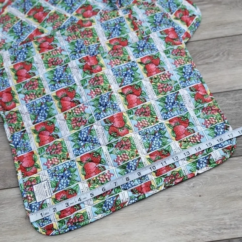 Perfect Settings 6 placemats/silverware holders roll up fruit berries gift